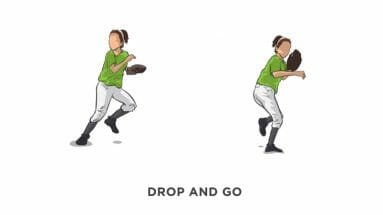 drop step with ball fielding drill